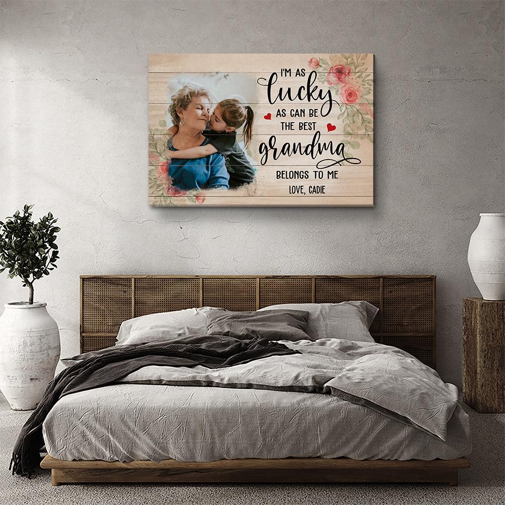 The Best Grandma - Personalized Custom Photo Canvas