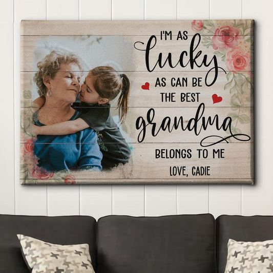 The Best Grandma - Personalized Custom Photo Canvas