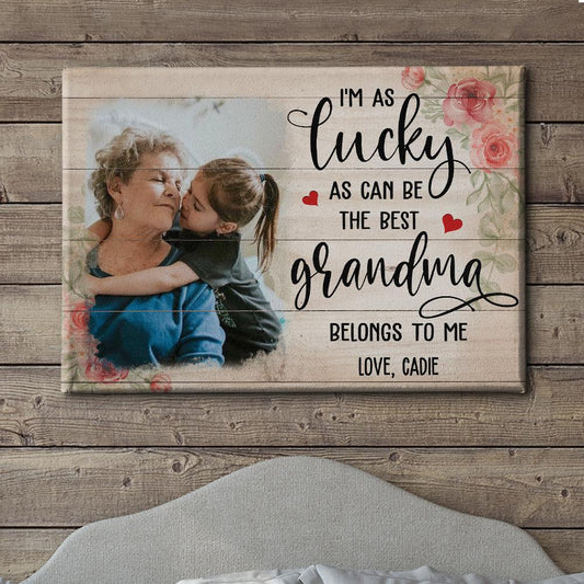 The Best Grandma - Personalized Custom Photo Canvas