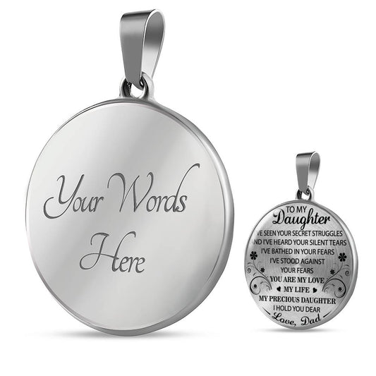 DAUGHTER DAD - YOU ARE MY LOVE - PREMIUM NECKLACE - ADD CUSTOM ENGRAVING OPTION