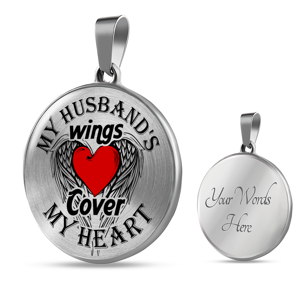 MY HUSBAND'S WINGS - REAL 18K GOLD FINISH & SILVER