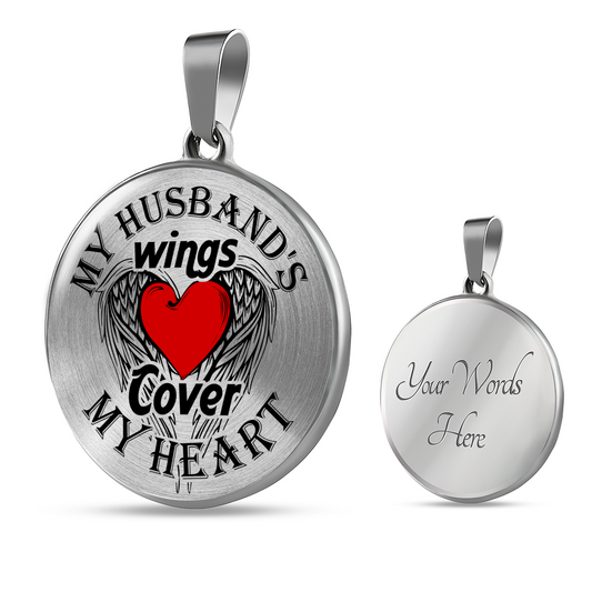 MY HUSBAND'S WINGS - REAL 18K GOLD FINISH & SILVER