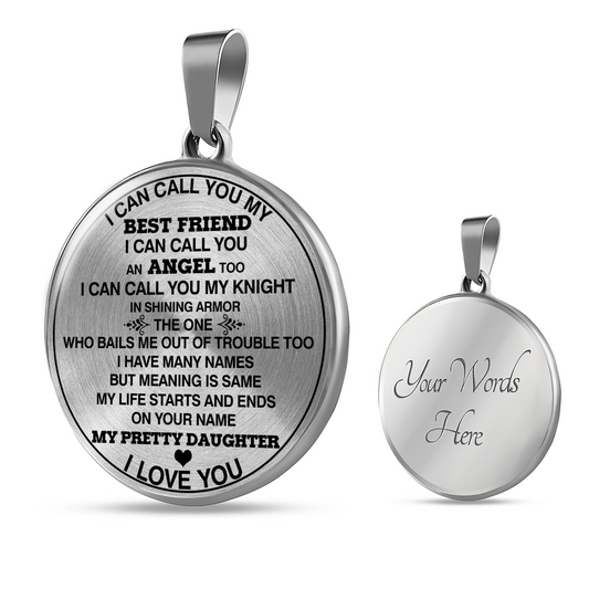 FOR MY PRETTY DAUGHTER - NECKLACE & BANGLE - 18K GOLD FINISH & SILVER