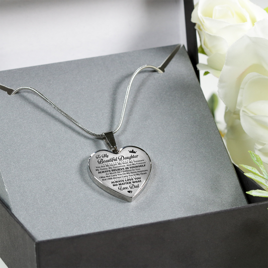 TO MY BEAUTIFUL DAUGHTER - SILVER VERSION - NECKLACE & BANGLE