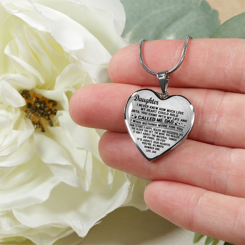 DAUGHTER FATHER NECKLACE - REAL 18K GOLD FINISH & SILVER