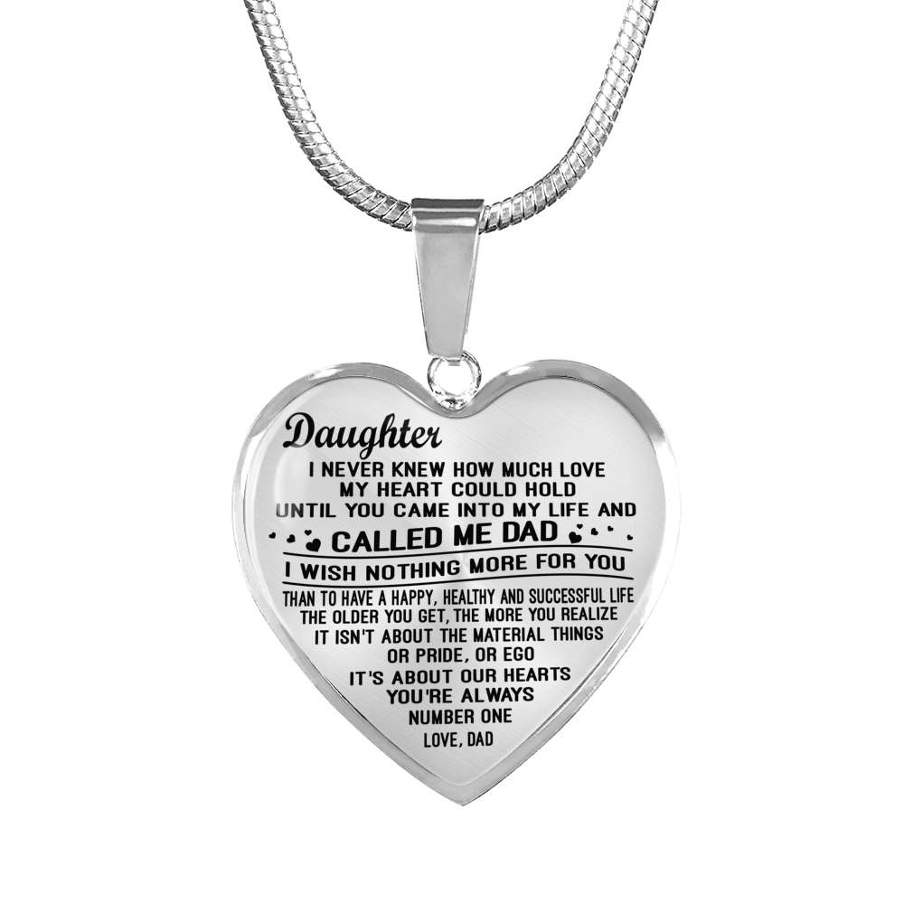 DAUGHTER FATHER NECKLACE - REAL 18K GOLD FINISH & SILVER
