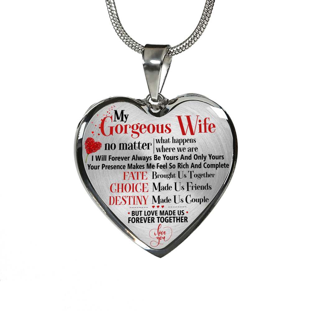 MY WIFE - NECKLACE - REAL 18K GOLD FINISH & SILVER