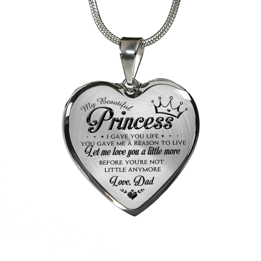MY BEAUTIFUL PRINCESS - NECKLACE & BANGLE - REAL 18K GOLD FINISH & SILVER VERSION
