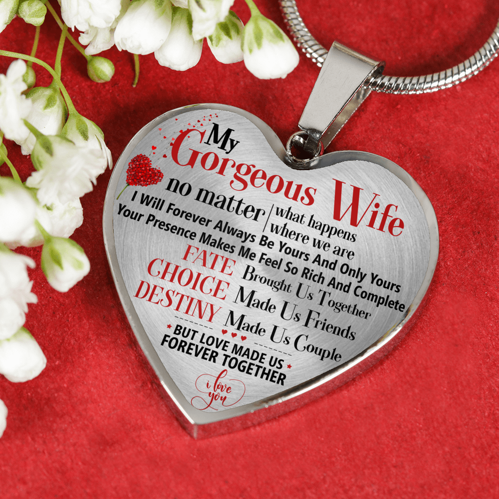 MY WIFE - NECKLACE - REAL 18K GOLD FINISH & SILVER