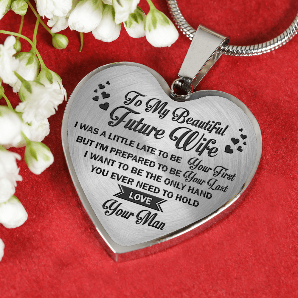 TO MY BEAUTIFUL FUTURE WIFE - NECKLACE & BANGLE - SILVER & REAL 18K GOLD FINISH