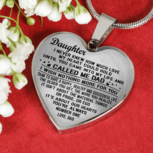DAUGHTER FATHER NECKLACE - REAL 18K GOLD FINISH & SILVER