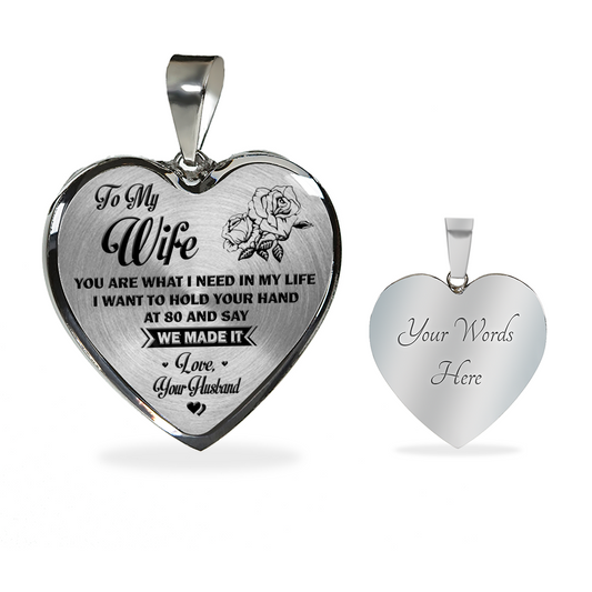 TO MY WIFE - NECKLACE & BANGLE - SILVER VERSION