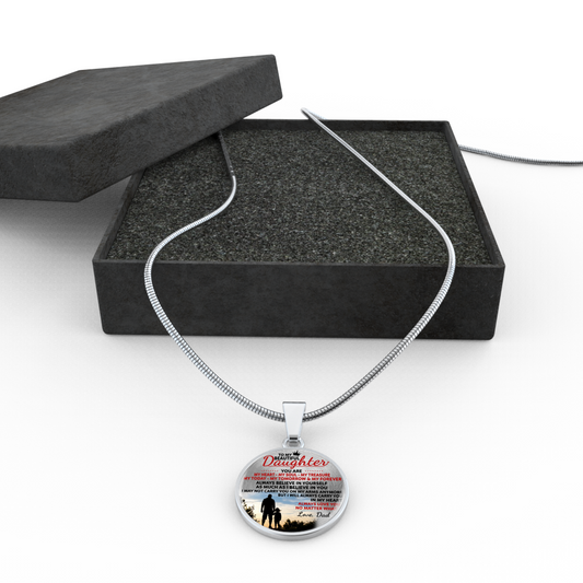 DAUGHTER DAD NECKLACE - HIGH QUALITY - REAL 18K GOLD FINISH & SILVER