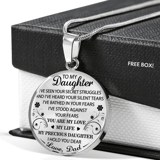 DAUGHTER DAD - YOU ARE MY LOVE - PREMIUM NECKLACE - ADD CUSTOM ENGRAVING OPTION