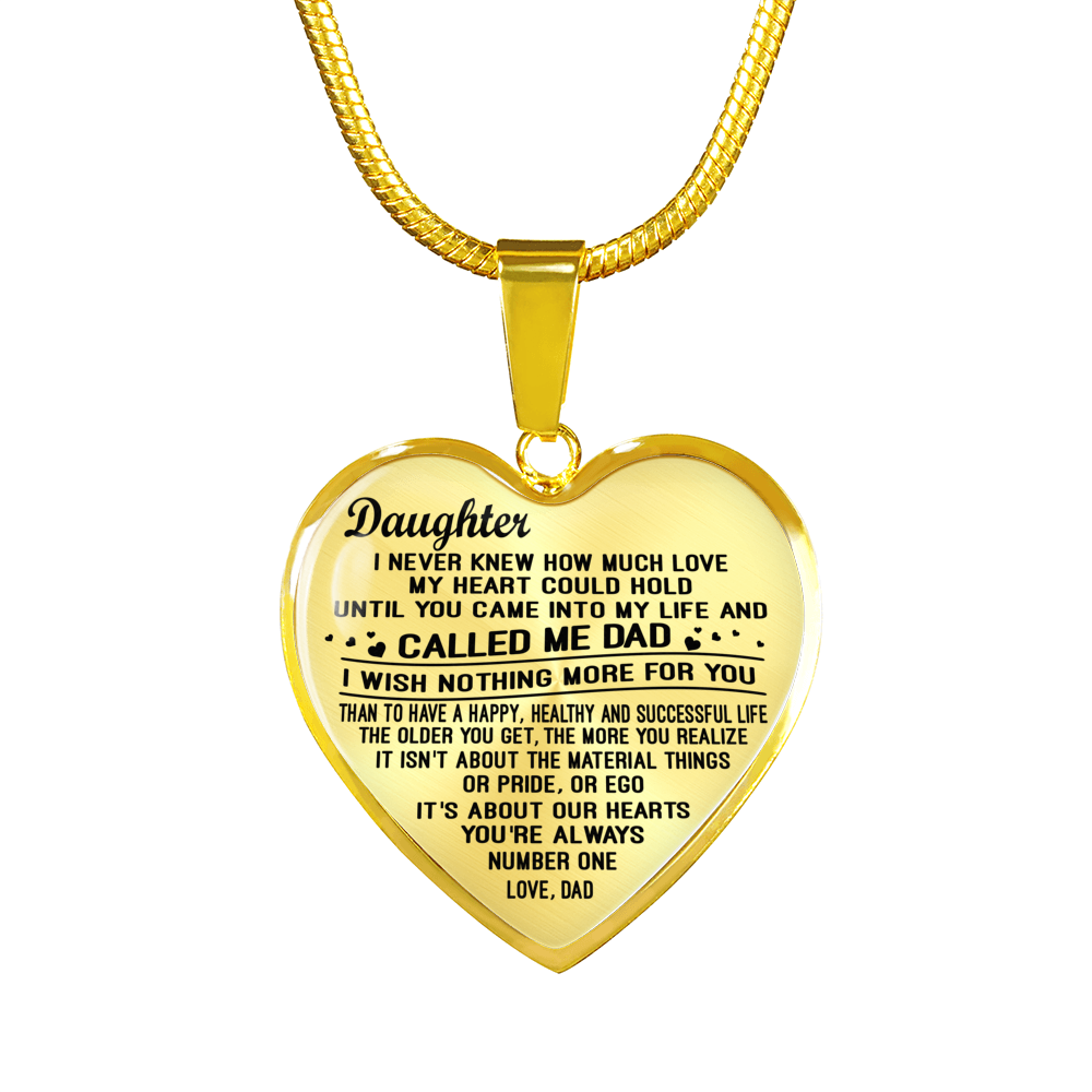 DAUGHTER FATHER NECKLACE - REAL 18K GOLD FINISH & SILVER