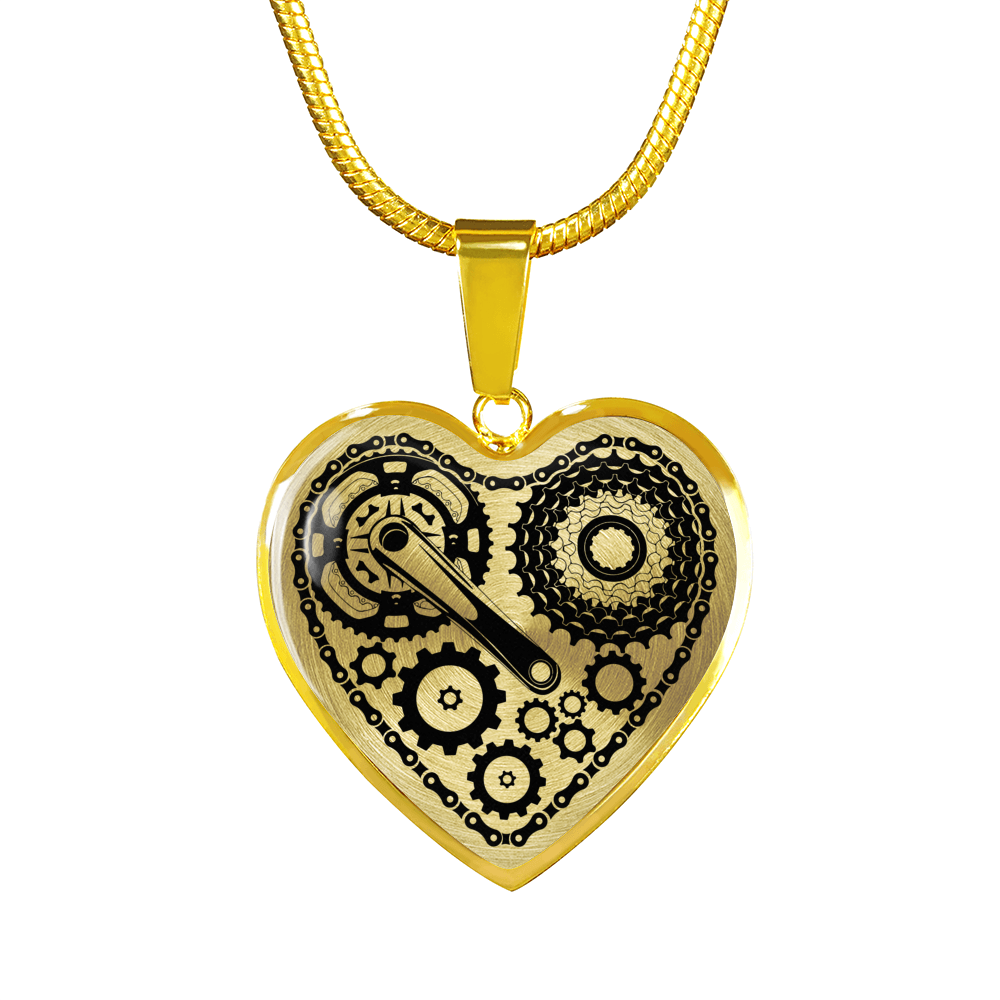 BICYCLE CHAIN HEART NECKLACE