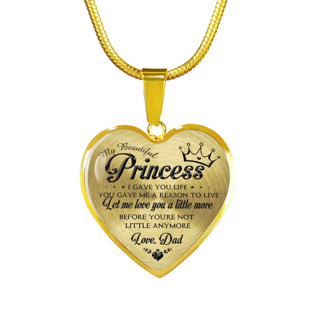 MY BEAUTIFUL PRINCESS - NECKLACE & BANGLE - REAL 18K GOLD FINISH & SILVER VERSION