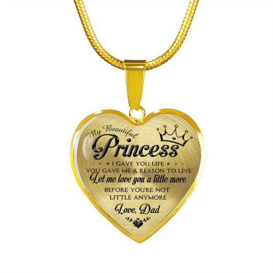 MY BEAUTIFUL PRINCESS - NECKLACE & BANGLE - REAL 18K GOLD FINISH & SILVER VERSION