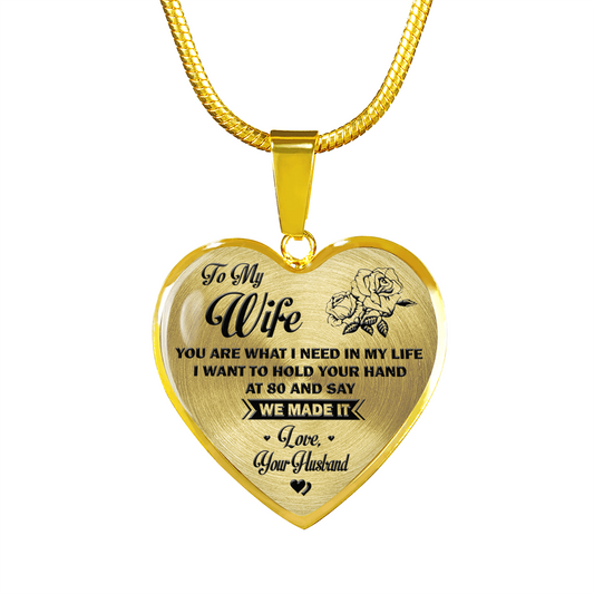 TO MY WIFE - NECKLACE & BANGLE - REAL 18K GOLD FINISH