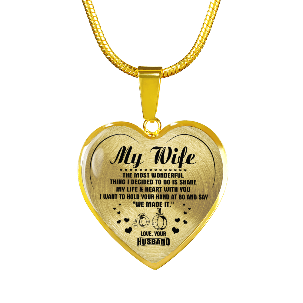 MY WIFE - REAL 18K GOLD FINISH - NECKLACE & BANGLE