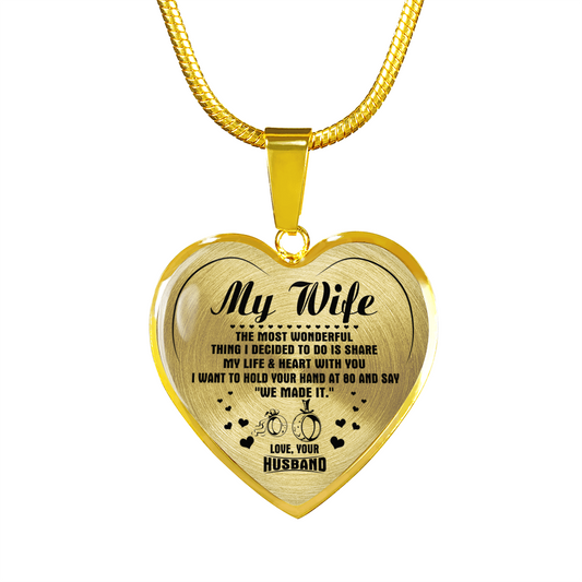 MY WIFE - REAL 18K GOLD FINISH - NECKLACE & BANGLE