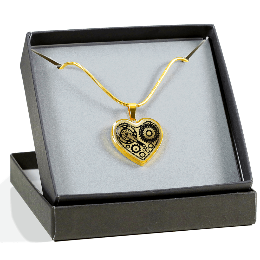 BICYCLE CHAIN HEART NECKLACE