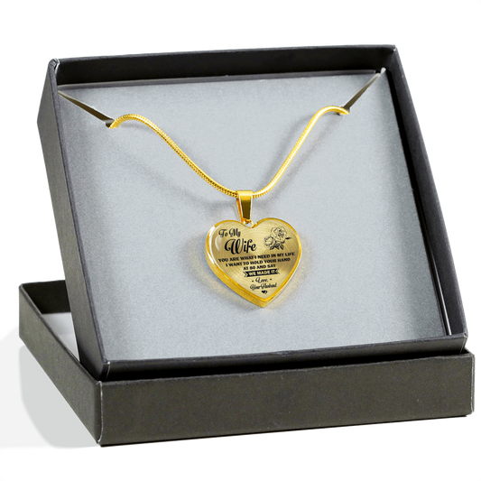 TO MY WIFE - NECKLACE & BANGLE - REAL 18K GOLD FINISH