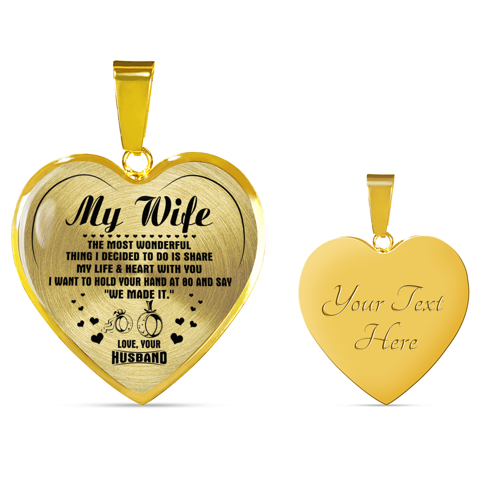 MY WIFE - REAL 18K GOLD FINISH - NECKLACE & BANGLE