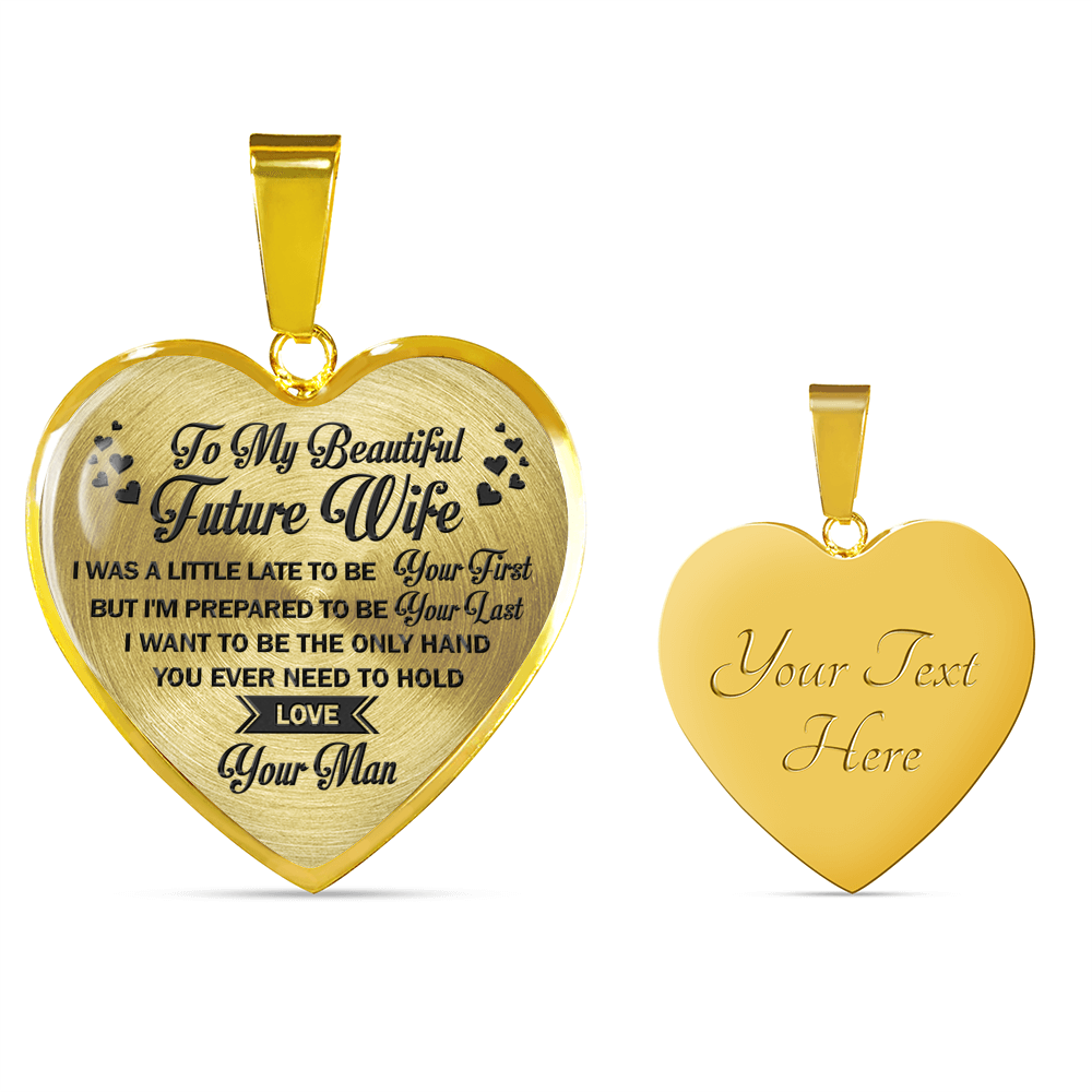 TO MY BEAUTIFUL FUTURE WIFE - NECKLACE & BANGLE - SILVER & REAL 18K GOLD FINISH