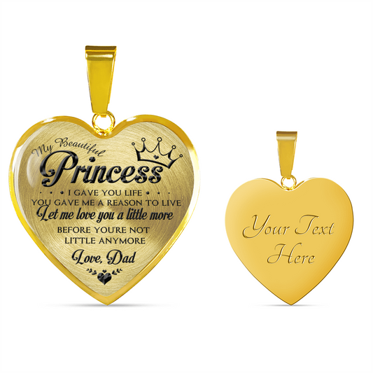 MY BEAUTIFUL PRINCESS - NECKLACE & BANGLE - REAL 18K GOLD FINISH & SILVER VERSION
