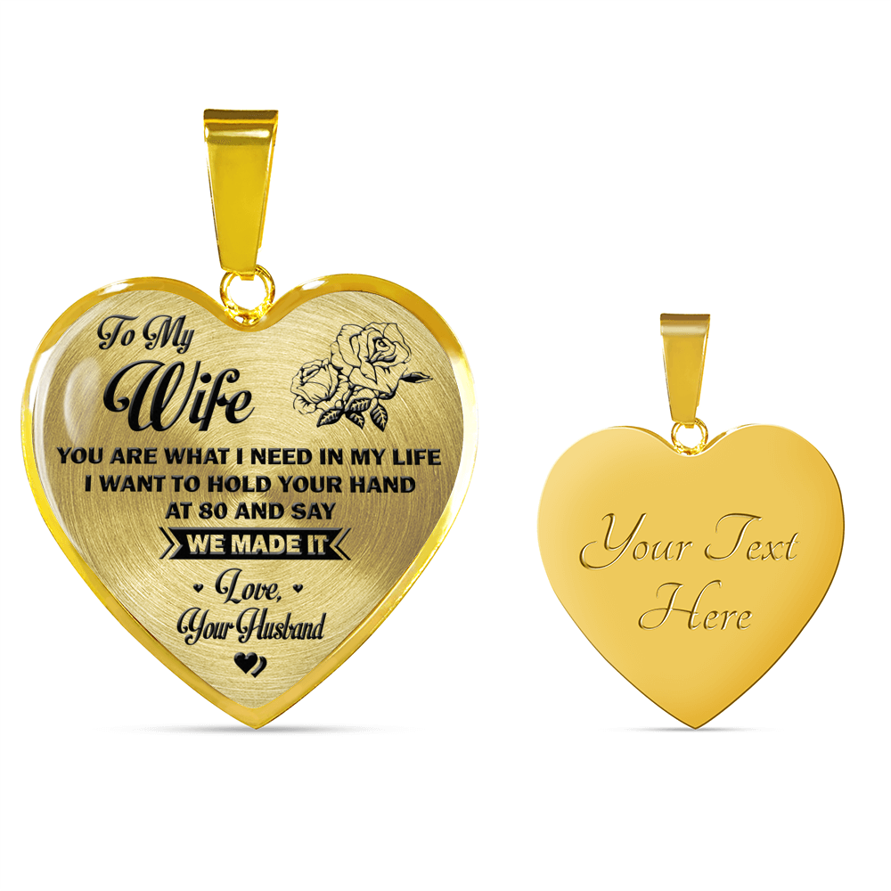 TO MY WIFE - NECKLACE & BANGLE - REAL 18K GOLD FINISH