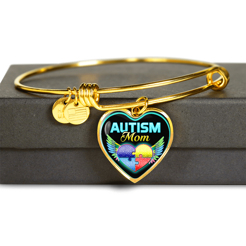 FOR AUTISM MOMS - REAL 18K GOLD FINISH - NECKLACE & BANGLE