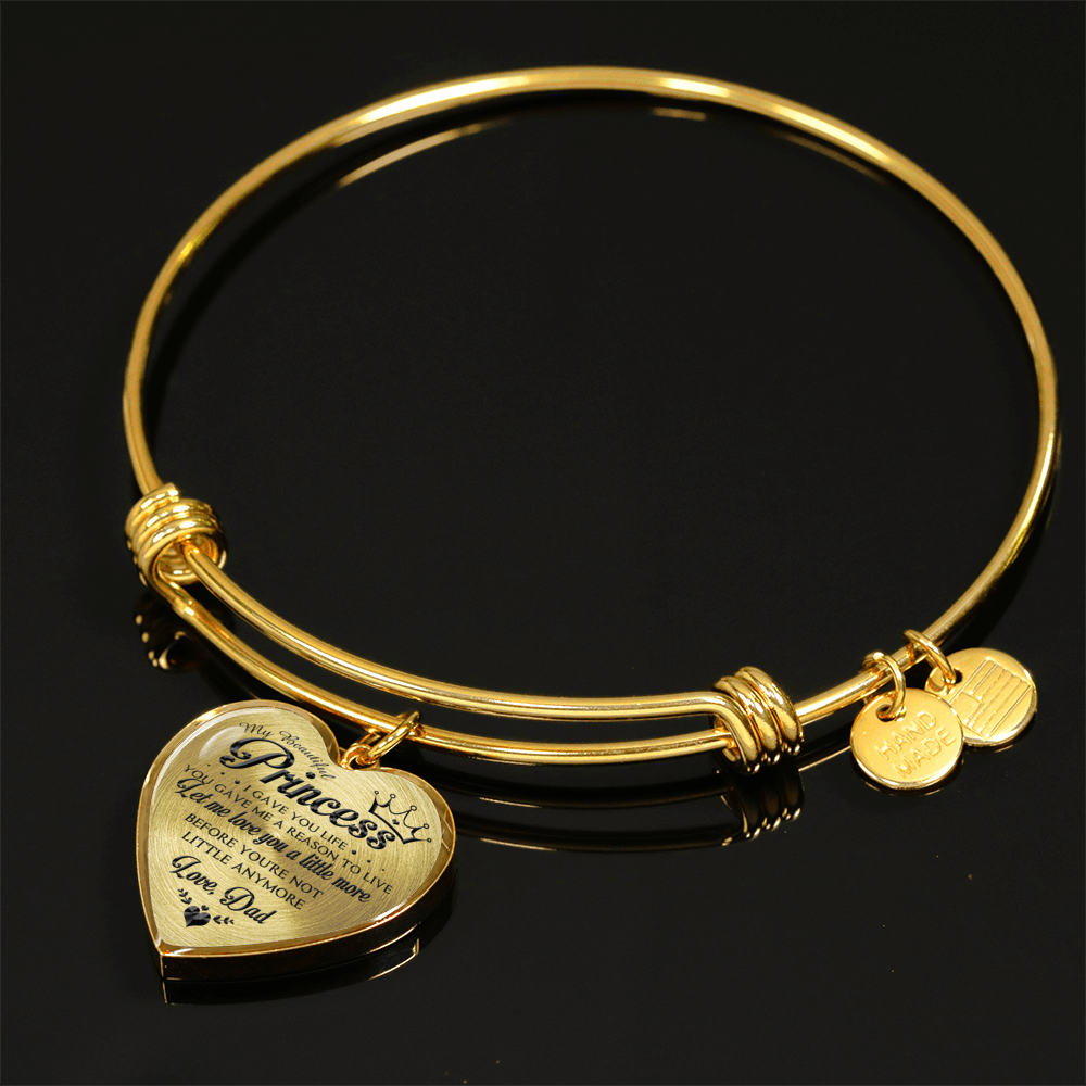 MY BEAUTIFUL PRINCESS - REAL 18K GOLD FINISH - NECKLACE & BANGLE