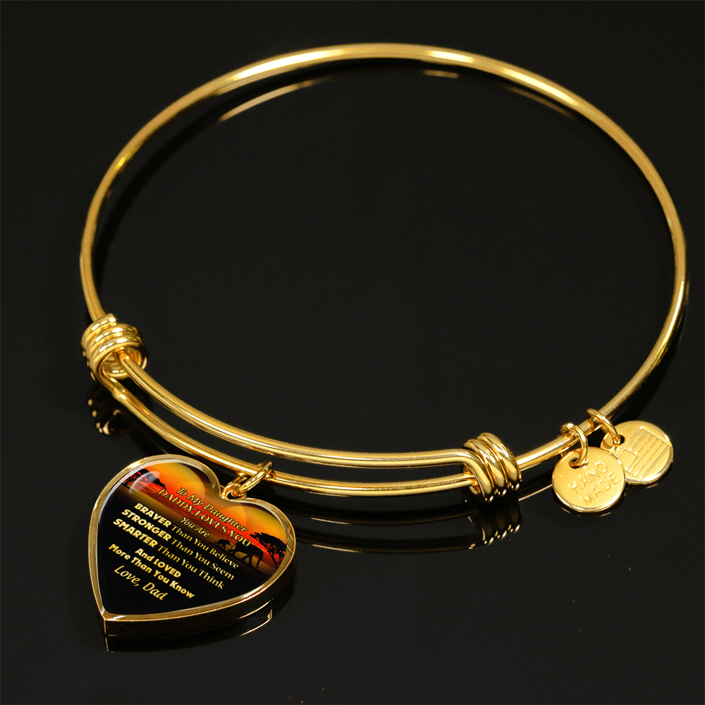 DAUGHTER FATHER - NECKLACE & BANGLE - REAL 18K GOLD FINISH