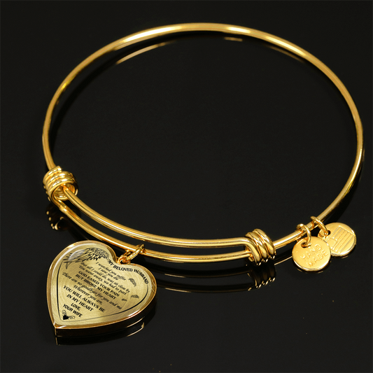 MY BELOVED HUSBAND - REAL 18K GOLD FINISH - NECKLACE & BANGLE