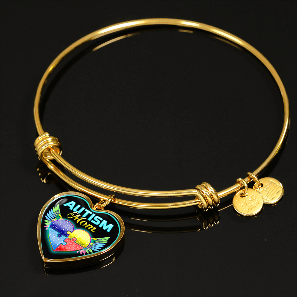 FOR AUTISM MOMS - REAL 18K GOLD FINISH - NECKLACE & BANGLE