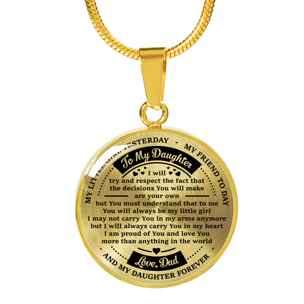 TO MY DAUGHTER - NECKLACE & BANGLE - REAL 18K GOLD FINISH