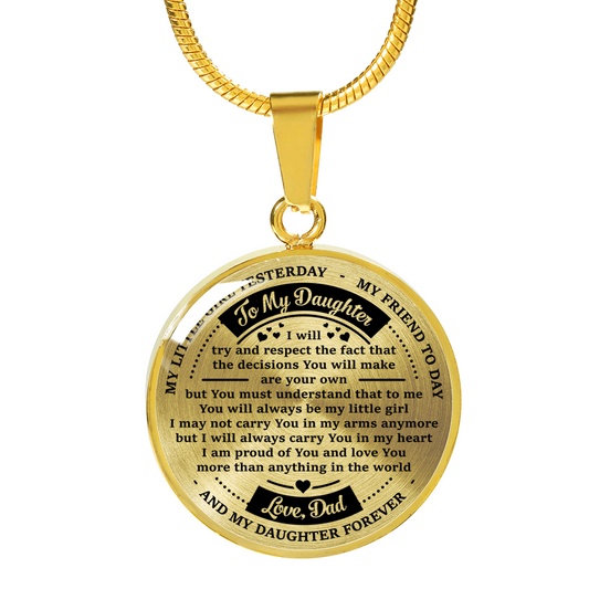 TO MY DAUGHTER - NECKLACE & BANGLE - REAL 18K GOLD FINISH