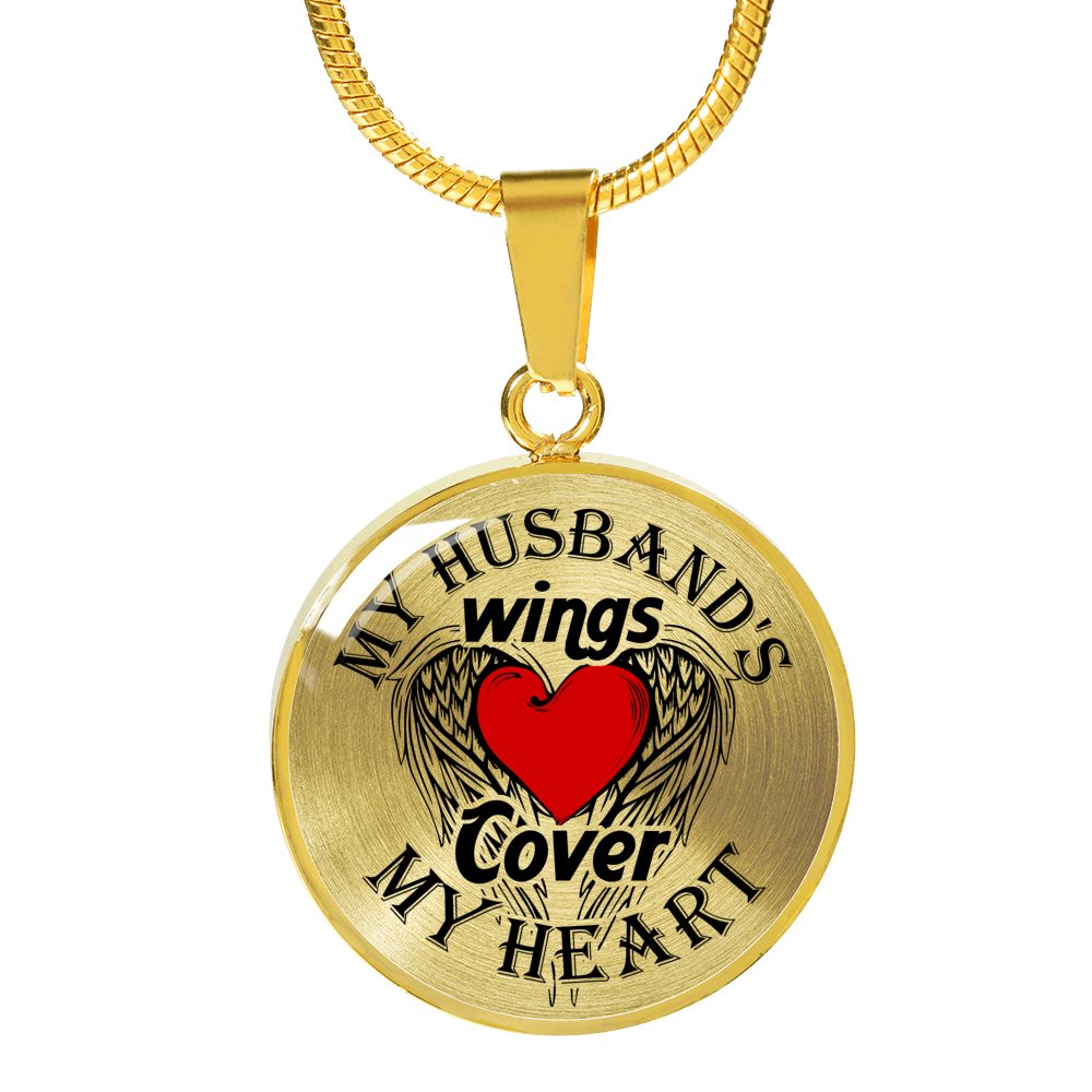 MY HUSBAND'S WINGS - REAL 18K GOLD FINISH & SILVER