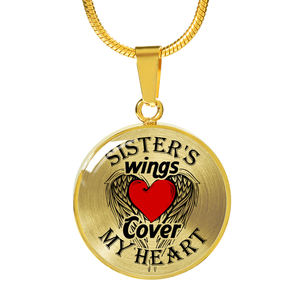 MY SISTER'S WINGS - REAL 18K GOLD FINISH & SILVER