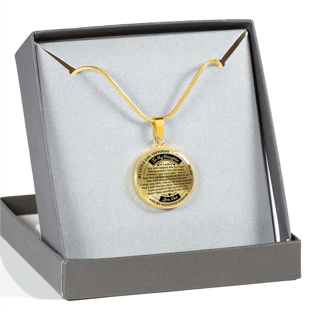 TO MY DAUGHTER - NECKLACE & BANGLE - REAL 18K GOLD FINISH