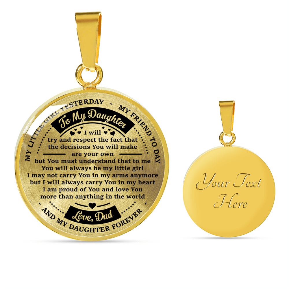 TO MY DAUGHTER - NECKLACE & BANGLE - REAL 18K GOLD FINISH