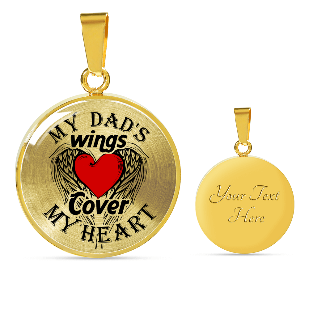 MY DAD'S WINGS - REAL 18K GOLD FINISH & SILVER
