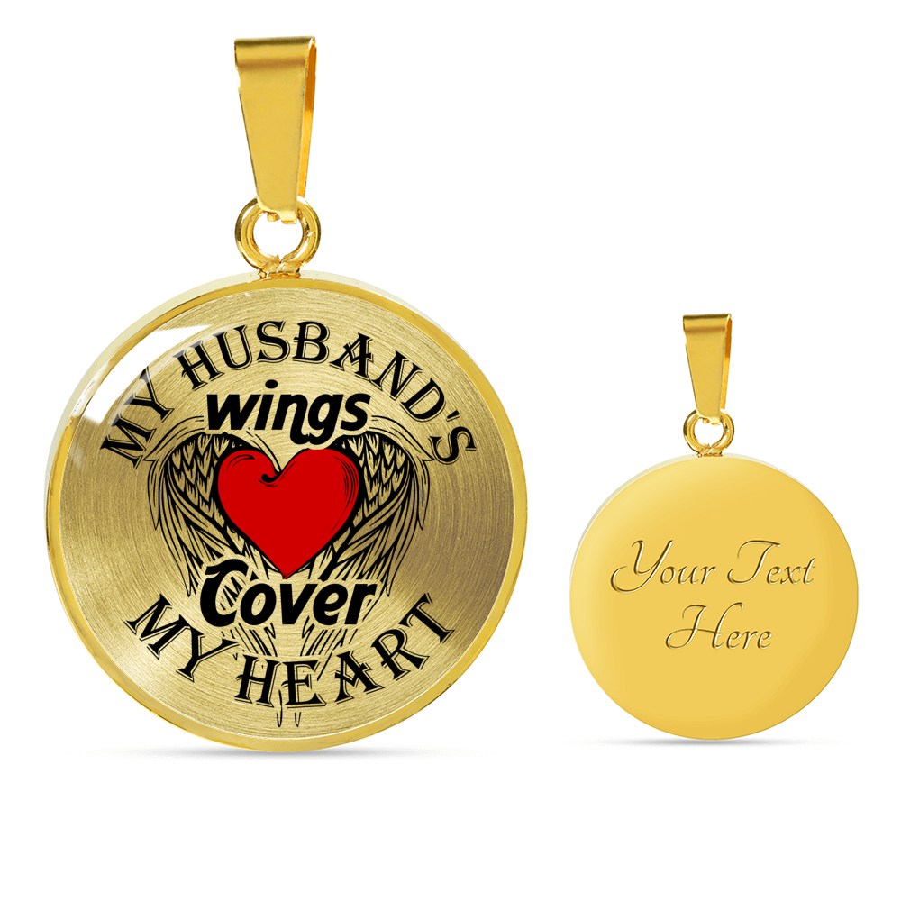 MY HUSBAND'S WINGS - REAL 18K GOLD FINISH & SILVER