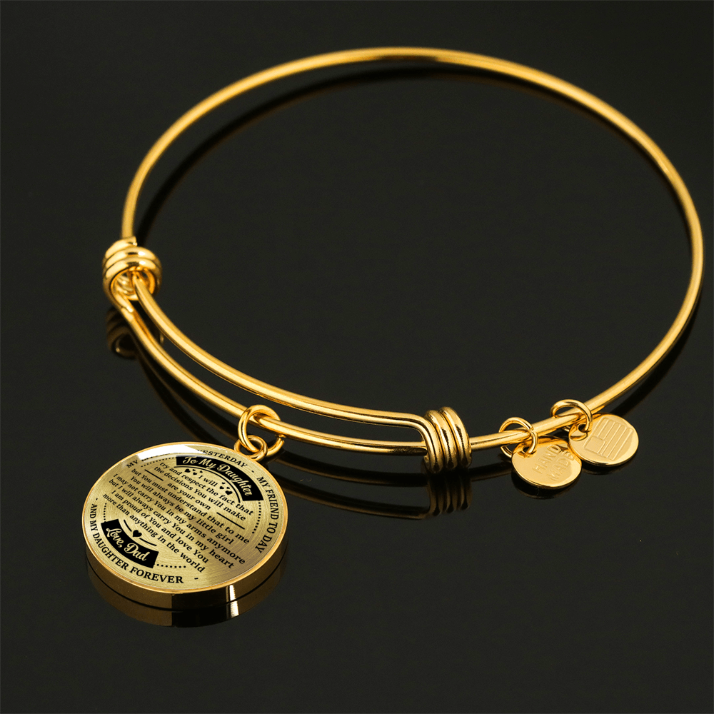 TO MY DAUGHTER - NECKLACE & BANGLE - REAL 18K GOLD FINISH