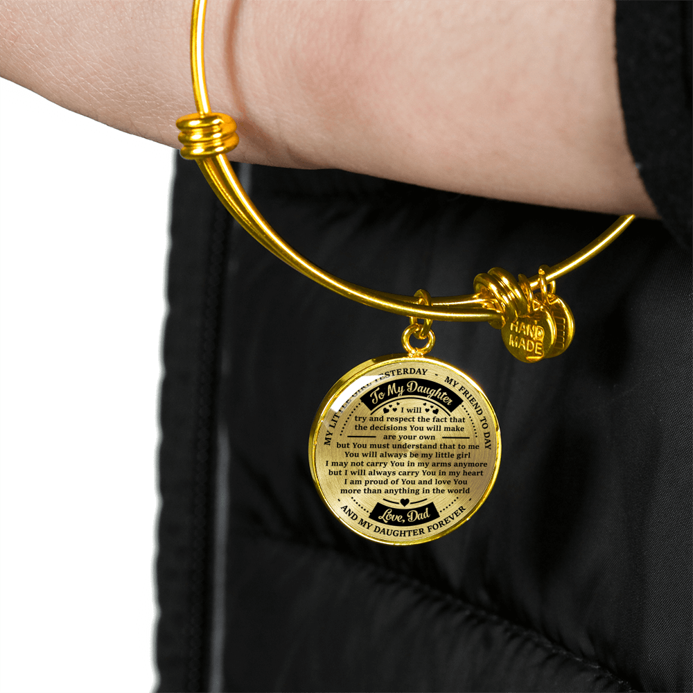 TO MY DAUGHTER - NECKLACE & BANGLE - REAL 18K GOLD FINISH