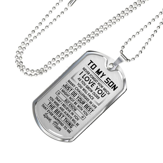 SON MUM -THE BEST THING - PREMIUM DOG TAG