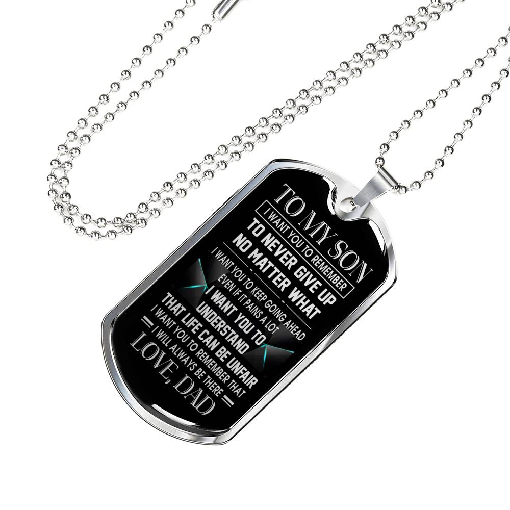SON DAD - LIFE CAN BE UNFAIR - PREMIUM DOG TAG