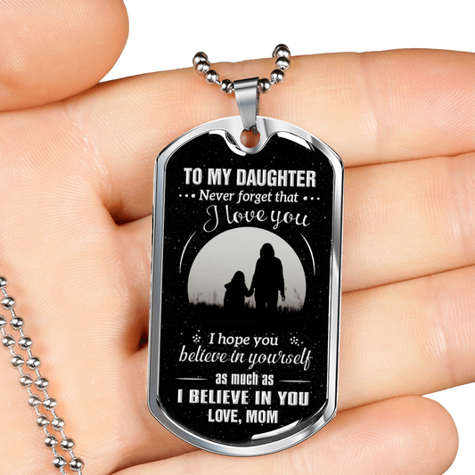 DAUGHTER MOM - NEVER FORGET (SILVER)