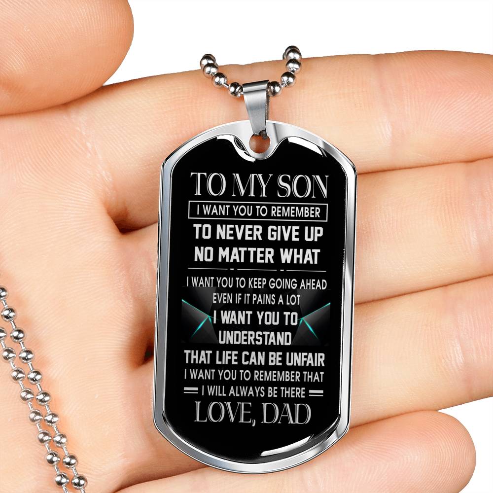 SON DAD - LIFE CAN BE UNFAIR - PREMIUM DOG TAG